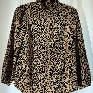 J. Crew Tan and Black Leopard Print Blazer